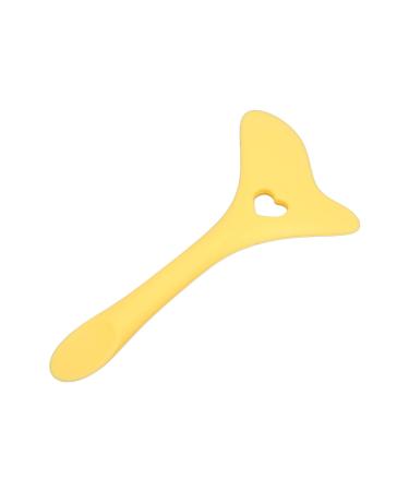 Eye Makeup Aid Tool Multi Angle Design Comfortable Handle Multi Functional Reusable Aid Silicone with Cream Applicator for Eye Shadow Drawing (Yellow)