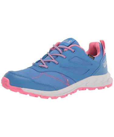 Jack Wolfskin Unisex-Child Hiking Boot Big Kid (8-12 Years) 3 Big Kid Blue/Coral