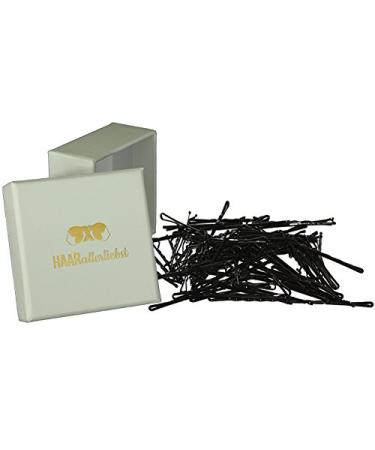 HAARallerliebst hair clips (50 pieces | black | 5 cm) including box for storage (box color: white)