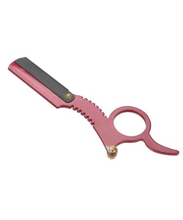 Manual Stainless Steel Men's Razor - Thumb Shape Straight Shaver for Facial Hair Removal (Red) - International Shipping Available - Buy Online on SooperMarket.com