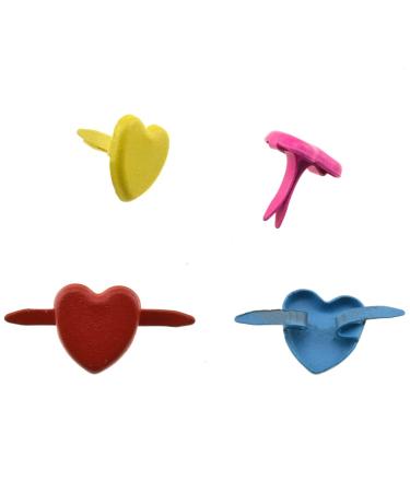 Hahiyo Heart Shaped Brads Metal Fasteners Rivets 8.8x9.2mm Strong Penetration Even Prong Flexible Secure Through Paper Easy Bend Pass No Jagged Groove Burr Rust for Scrapbook Tag 200PCS Mixed Color Heart 8.8x9.2mm-Mixed ...