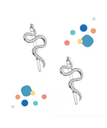 Silver Snake Hair Clips Set - Vintage Decorative Metal Barrettes for Women and Girls - 2pcs Punk Hair Pins for Thick and Thin Hair - Buy Online on SooperMarket.com