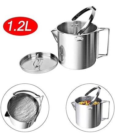 1.2L Outdoor Steel Kettle - Portable Coffee Pot Teapot for Camping Trips - Buy Online on SooperMarket.com