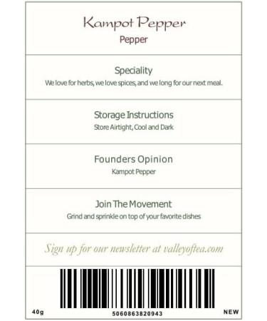 Cambodian Kampot Pepper - Premium Black Peppercorns 40g - Buy Online on SooperMarket.com
