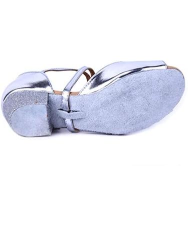 Girls Salsa Dance Shoes - Glitter Latin Tango & Ballroom Shoes for Children | Soft Soles | Size 37 EU | Silver - Buy Online on SooperMarket.com