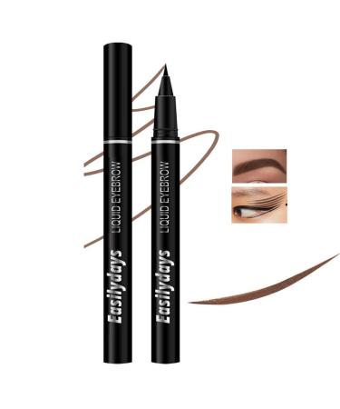 Eyebrow Pencil Ultra-Fine Liquid Eyeliner Wild Eye Makeup Water Eyebrow Pen Waterproof Brow Pen Eye Pencil Multifunctional Finish Longwearing Smudge-proof Ultra-Fine Tip (03) A #03 Light brown
