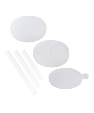 6pcs Box Storage Box Mold Silicone Molds Resin Earring Mold Silicone Diy Mould To Rotate Multi-layer White 10.8X10.8CM