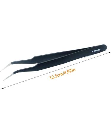 Dajidafu Stainless Steel Tweezers Anti-static Curved Nail Art Picking Pointed Rhinestones Nippers Elbow Precision Tools - Buy Online on SooperMarket.com