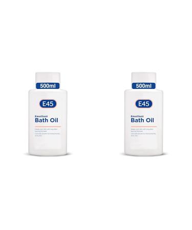 E45 Bath Oil 500 ml E45 Bath Oil Emollient to Moisturise & Hydrate Dry Skin Gently Cleanses for Soft Skin Soap Free & Perfume Free Emollient Bath & Shower Oil Body Wash - Dermatologically Tested