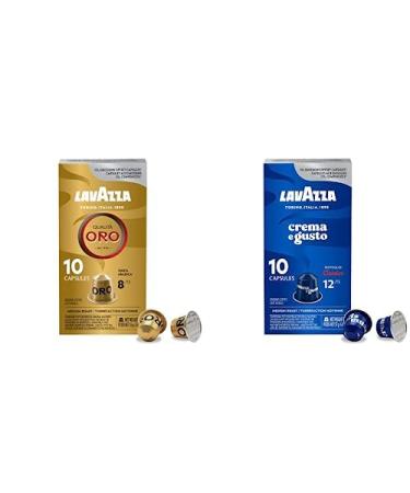 Lavazza Qualita Oro Medium Roast Coffee Capsules Compatible with Nespresso Original Machines 100% A with Crema E Gusto Medium Roast Coffee Capsules Compatible
