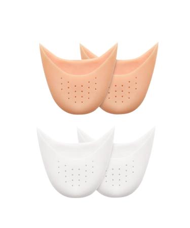 Hemoton 2 Pairs Pointed Heels for Women Silicone Gel Pointed Toe Heel Pouch Toe Pads Toe Protectors Women Dance Shoe Covers Head Guard Protective Case Floor Mat Invisible Pointed Shoes