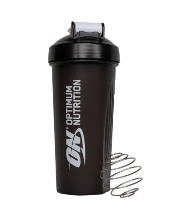 Optimum Nutrition ON Shaker with Stainless Steel Mixing Ball BPA- and DEHP-free Dishwasher Safe Black 600 ml New Shaker