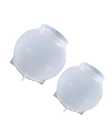 STOBOK 2pcs Ball Mold Round Mold Round Soap Molds Crystal Casting Mold Candle Wax Mold Sphere Making Candle Making Mold Silicone Mold Silicone Ball Silica Gel One Body White White 5.9X5.9X5.9CM