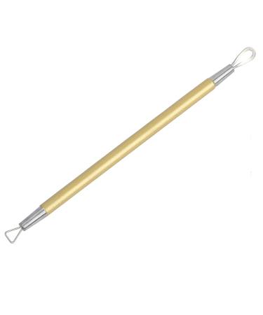 Verdant Touch Face Cleaning Tool Blackhead Extractor Steel Triangle Pimple Removal Tool for Face Comedone Remover and Acne Pressing Ring Gold