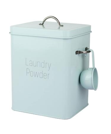 Vklopdsh Beautiful Powder Coating Metal Washing Powder Box Storage with Scoop (Green S)