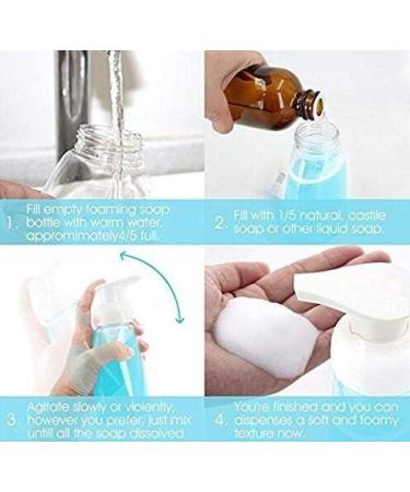 250ml Refillable Foam Pump Bottles - 2 Pack for Makeup Shampoo Facial Cleanser & DIY Hand & Body Wash - Buy Online on SooperMarket.com