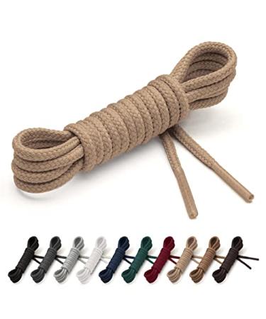 Benchmark Dress Shoe Laces - Made in USA - 1/10" (2.5mm) Round Waxed Shoelaces - Choice of Color - 27, 30", 33" or 36" 36 Inch Tan