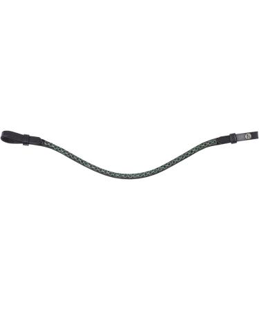 HORZE Noir Leather Bow-Shaped Horse Browband with Crystal Details - Black/Green - Horse - Buy Online on SooperMarket.com