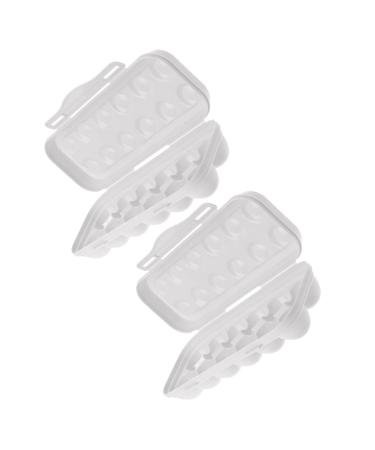 KOMBIUDA 2pcs Anti-Collision Damage Chicken Egg Tray for Refrigerator Egg Fridge Organizers re-usable Grey 30X11X6.5CM