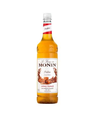 MONIN Premium Praline Syrup 1L for Coffees Frappes and Cocktails. Vegan-Friendly Allergen-Free 100% Natural Flavours and Colourings Praline 1 l (Pack of 1)