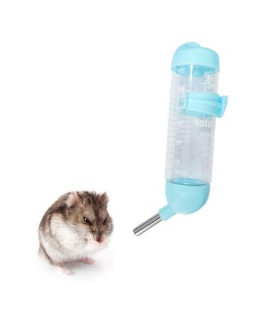 WishLotus Hamster Dispenser Bottle No Drip Plastic Hanging Water Bottle Automatic Water Bottle Dispenser Cage Bowl with 2 Rolling Balls for Rabbit Guinea Pig Rat Gerbil Chinchilla (125ml Blue) 125ml Blue