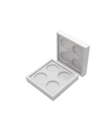Gogogmee 2pcs 4 Lipstick Case Eyeshadow Containers Empty Eyeshadow Tins Empty Aluminum Tin Jars White