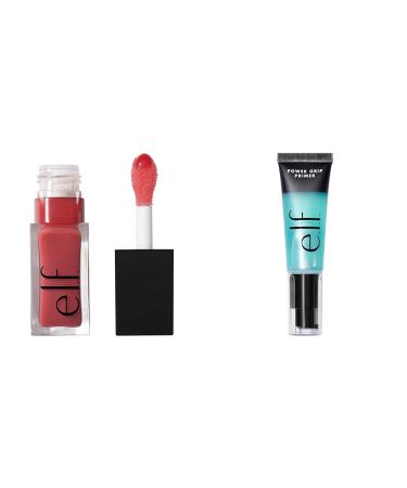 e.l.f. Glow Reviver Lip Oil Nourishing Tinted Lip Oil For A High-shine Finish & Cosmetics Power Grip Primer Gel-Based & Hydrating Face Primer For Smoothing Skin & Gripping