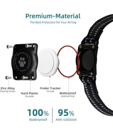 GPS Dog Tracker Mini GPS Tracker Device with Dogs Collar No Monthly Fees Real-Time Location Tracking Works with Apple Find My (iOS Only) IP68 Waterproof Pet Tracker Anti Lost for Dog 1 Pack Black - Buy Online on SooperMarket.com