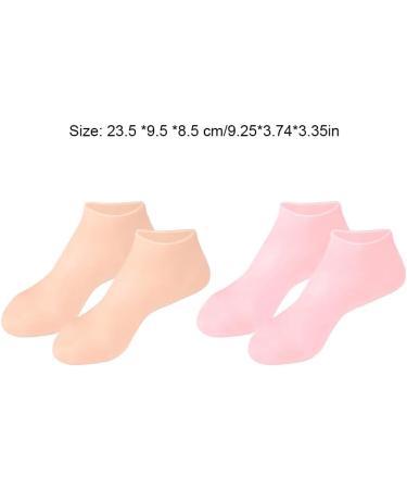 kawehiop 2a Set Of 2 Moisturizing Silicone Socks For Ultimate Feet Care Comfort Guaranteed Moisturizing Socks Silica Gel Tools Pink One size fits all Pink One size fits all - Buy Online on SooperMarket.com