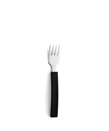 Amefa Select 3001 fork with grip thickening 18/10 stainless steel cutlery black especially eating aid for seniors everyday help cutlery rust -free & dishwasher -safe fork