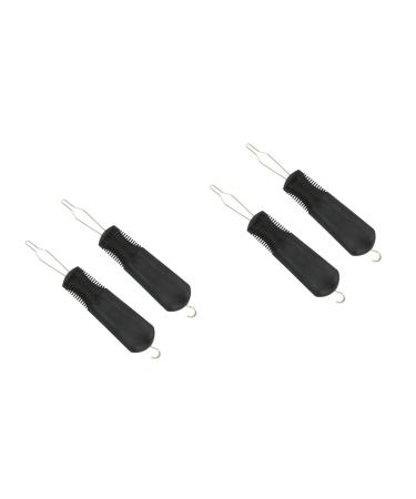 Button Hook Helper 6 Pcs Button Assist Device Hook Button for Clothes Button Helper Tool Button Hook Zipper Rope Tab Jean Buttons Button Hook 18.4*3.2cmx s Black