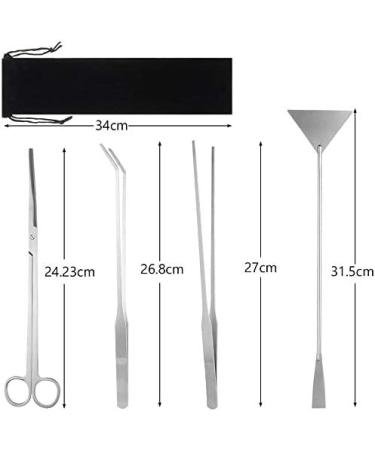 miuse Aquarium Scissor Tweezers Spatula Tool - 4 in 1 Stainless Steel Aquatic Plants Aquascaping Tools Set for Fish Starter Kits & Aquariums Tank - Buy Online on SooperMarket.com