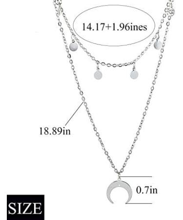 Shop Edary Layered Necklace with Moon Pendant & Tassel - Women s Fashion Jewelry for Global Shipping - Buy Online on SooperMarket.com