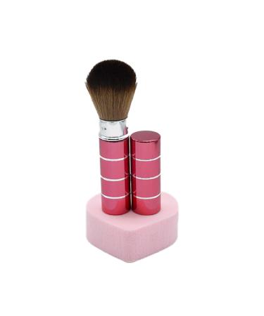 Retractable Powder Brush travel blush Travel Nail Dust Brush Portable Face Blush Brush with Cover Red