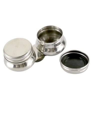 Stainless Steel Double Dipper Palette Cup with Screw Lid and Clip Oil Container for Acrylic or Oil Paint