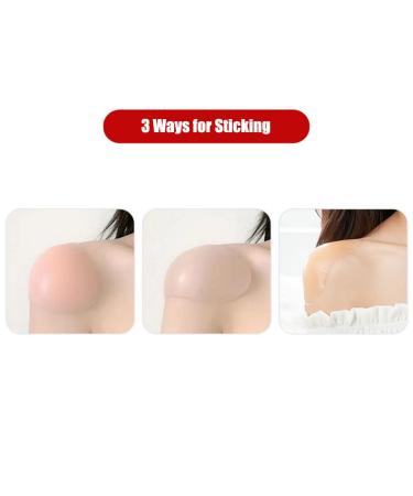 2 Pairs/4 PCS Silicone Shoulder Pads Invisible Shoulder Pads Anti-Slip Shoulder Push-Up Pads Shoulder Enhancer Adhesive Sticky Support Height Enhancer for Womens Clothing (Transparent +Skin) - Buy Online on SooperMarket.com