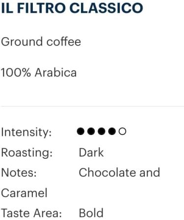 Lavazza Il Filtro Classico Medium Roast Ground Coffee 2.5 oz Pouches 18 Pouches/Case - Buy Online on SooperMarket.com