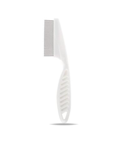 1 Piece Metal Hair Nit Comb With Long Handle Remove Head Nits Fine Metal Tooth Nit Comb For Adults Kids And Pets (White)