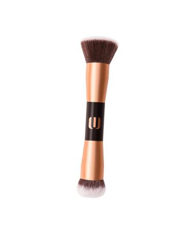 Housoutil 1pc Double-ended Makeup Brush Mineral Makeup Foundation Flat Top Foundation Brush Contour Brush Women Cosmetics Brush Round Beauty Artificial Fiber Miss Face Loose Powder