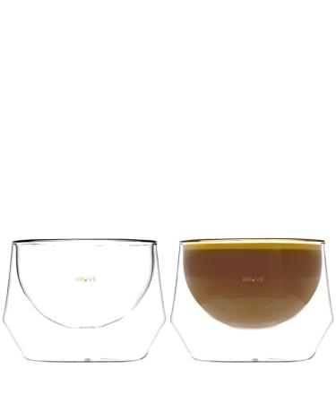 IMAGINE Milk Drink Glass, Hand Made, Double-wall, Set of Two (6.5oz/200ml Cappuccino)