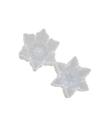 STOBOK 2pcs Molder Mold for Chocolate Epoxy Gel Molds Snowflake Shaped Molds Resin Epoxy Silicone Molds Cup Turners for Tumblers Resin Mold Candy Molds Cake Molds Crystal Epoxy White 5X8cm