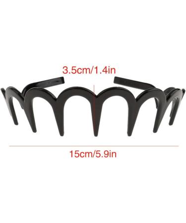 Unisex Wavy Headband Black Spring Wavy Metal Hair Band with Long Teeth Hairhoop Sports Headband Headwear Accessories Black 1pc Wavy Metal Hair Band - Buy Online on SooperMarket.com