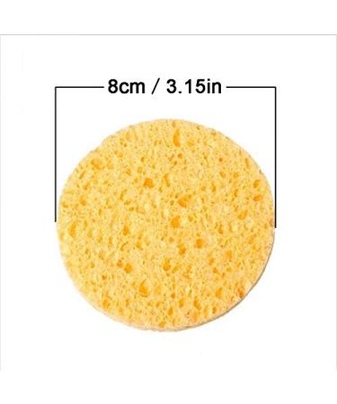 Buy Tvoip 25-Pack Reusable Facial Sponges - Natural Wood Pulp Deep Cleansing Bigger & Thicker Cosmetic Puff for Face Care - Yellow - Buy Online on SooperMarket.com
