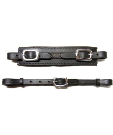 PS Horse Articles Black Leather Padded Noseband & Chin Strap Set - Soft Comfort with Silver Fittings | International Shipping Available - Buy Online on SooperMarket.com