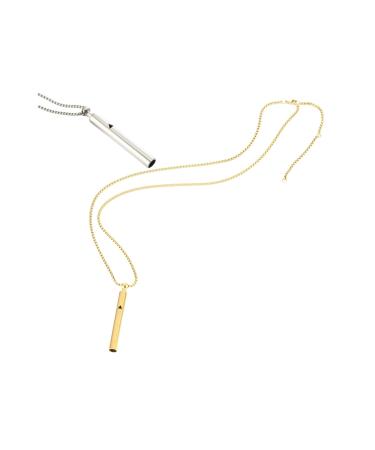 Anxiety Necklace-Breathing Necklace for Meditation breathing necklace stainless steel Meditation Stress Relief Relaxation Sleep Stress Relief Gift for Men and Women silver+Gold