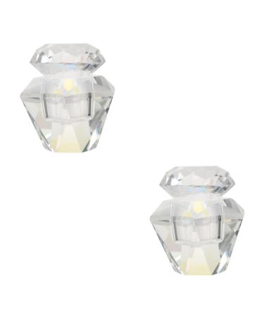 FRCOLOR 2 Pcs Nail Art Crystal Cup Nail for Acrylic Application Nail Dappen Dish Dappen Dish Bowl Liquid Container Nail Powder Dish Crystal Nail Cup Glass White Dipping Dish 5.5x5.5cmx2pcs Whitex2pcs