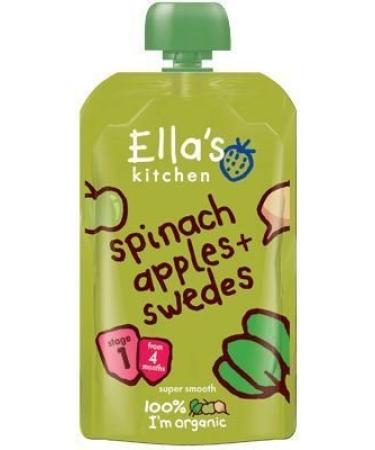 Ellas Kitchen - Spinach Apple & Swede - Stage 1 - 120g x 7 Spinach large