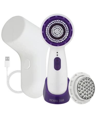 Michael Todd Beauty   Soniclear Petite   Facial Cleansing Brush System   3-Speed Powered Exfoliating Face Brush