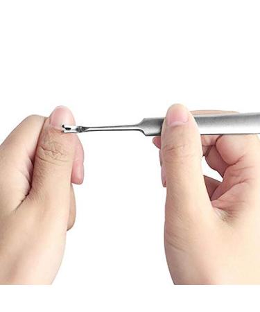 Stainless Steel Cuticle Pusher Trimmer Remover - Nail Art Manicure Tool (Silver) - Buy Online on SooperMarket.com