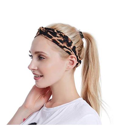 Folora Leopard Print Twisted Criss Cross Headbands for Women & Girls - Set of 4 - Buy Online on SooperMarket.com
